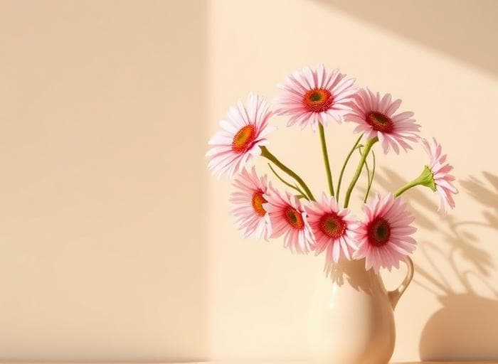Pink daisies in a vase